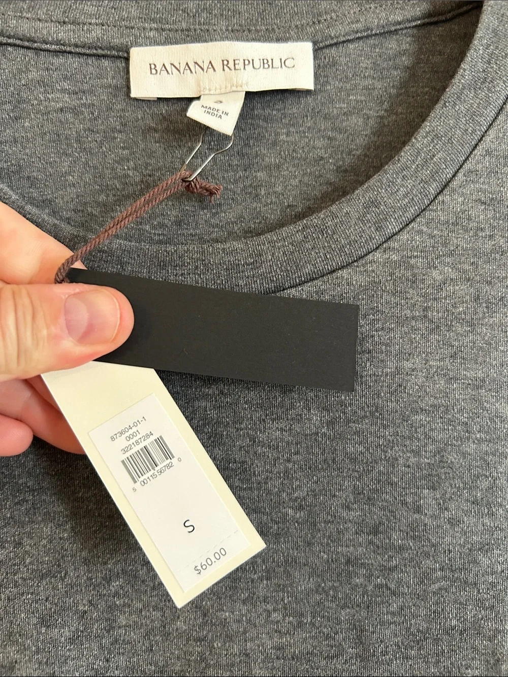 Banana Republic Men’s Long-Sleeve Crewneck Shirt - Charcoal